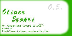 oliver szopri business card